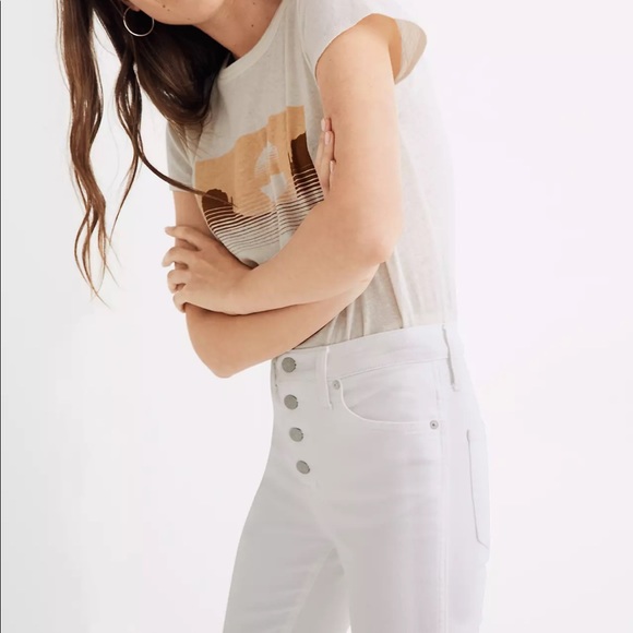 Madewell 10" High-Rise Skinny Crop White Jeans - Picture 5 of 11
